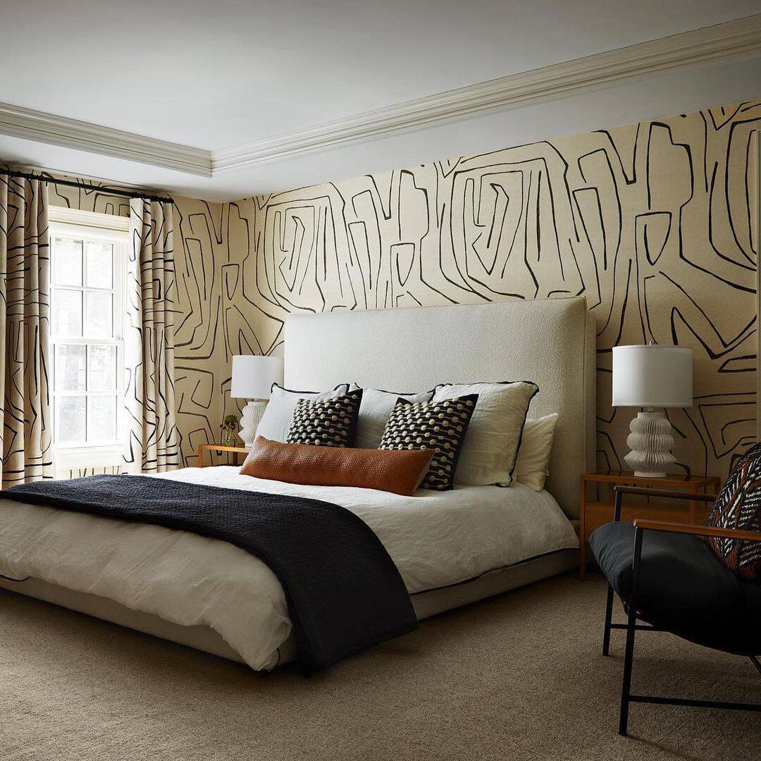 腔调壁画线条几何抽象现代时尚艺术个性客厅民宿办公室卧室M3414