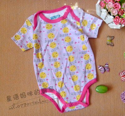 纯棉婴儿短袖爬服三角哈衣
