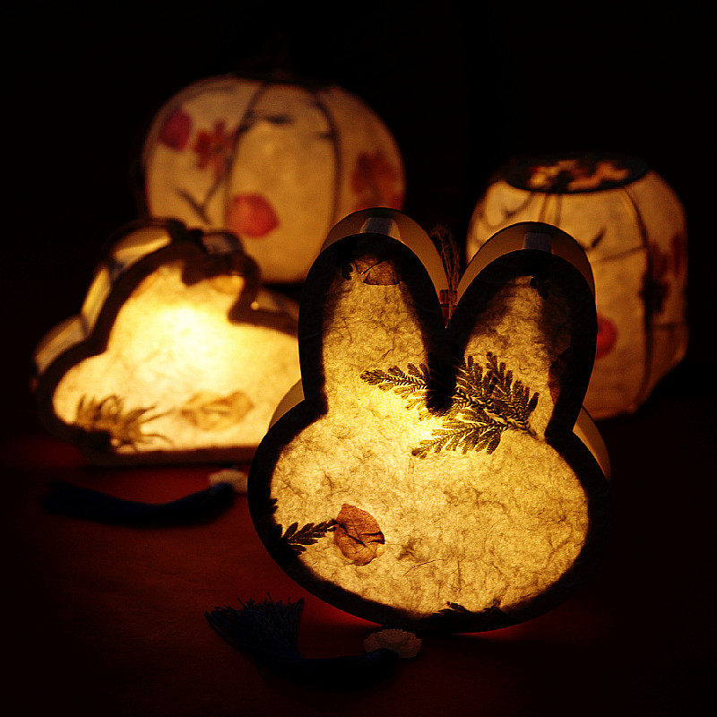 中秋花灯纸灯笼diy亮灯