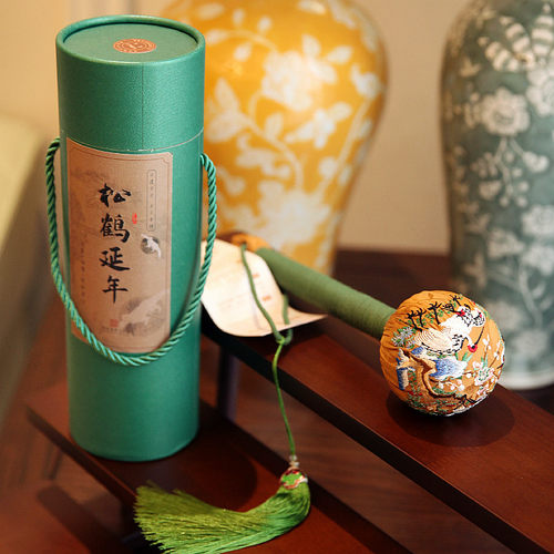 艾锤刺绣织锦缎美人拳香锤礼盒装