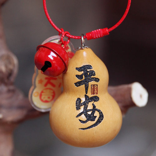 天然小葫芦挂件刻字福禄民俗