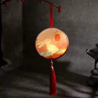 2024 Jichen Dragon Год красный круглый фонарь Детский детский ринг кольцо луны кролик объем корт дворец Фонарь Фонарь