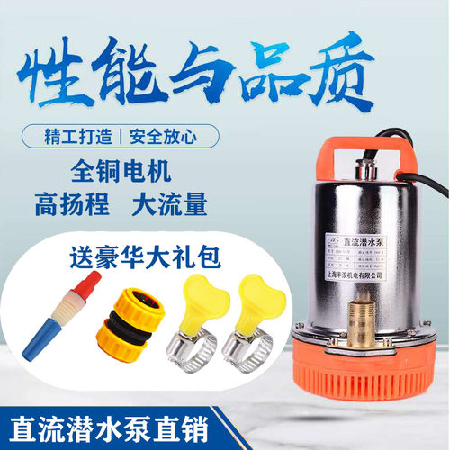 12V48V60伏家用小型电动瓶车泵直流潜水泵浇菜神器农用浇地抽水机