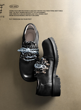 【毛不易同款】编界Rewrite时光旅人 马皮德比复古休闲手工鞋25ss