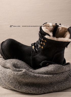 REwrite编界®「羁 」皮羊毛一体高帮雪地靴加厚Ortholite®