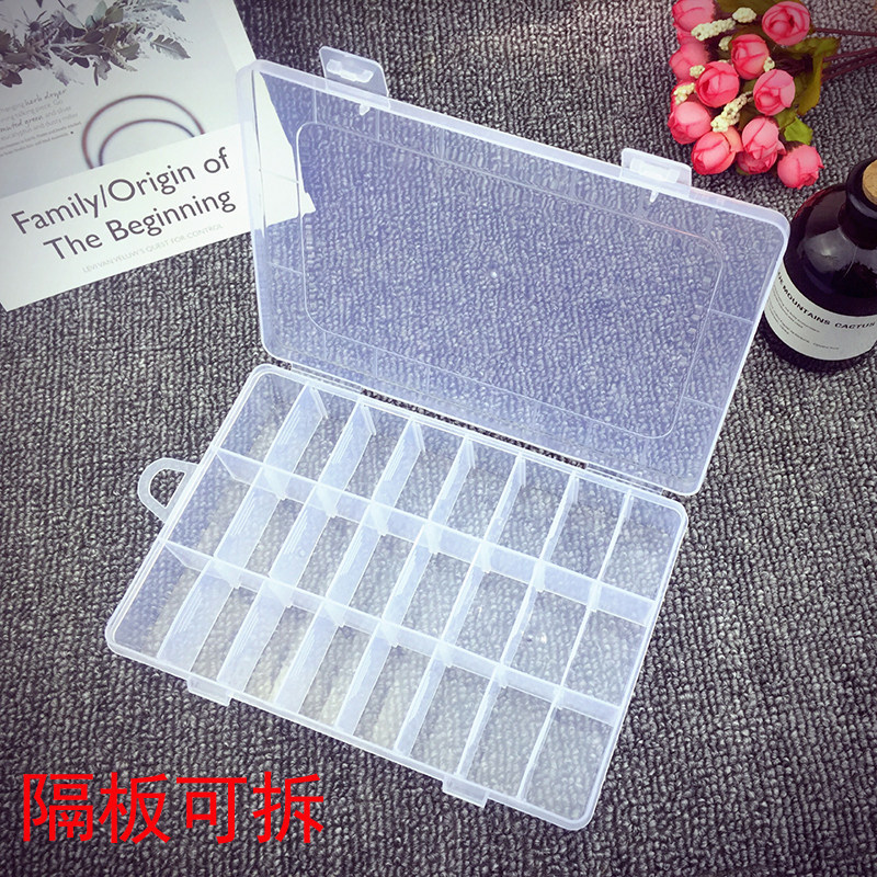 多格子整理盒10格透明塑料收?盒?品耳?耳?戒指?品盒首?盒