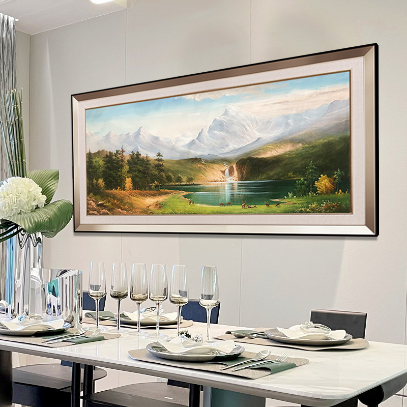 欧式装饰画美式风景招财油画