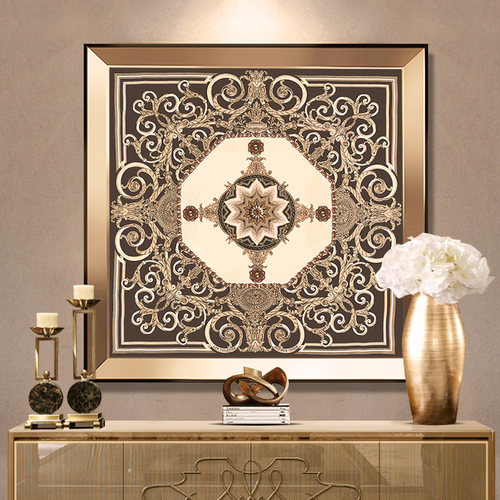 尚尚木莲现代奢华玄关美式丝绢