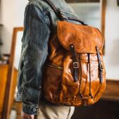 复古二战m39头层牛皮大容量背包休闲真皮双肩包书包登山包电脑包