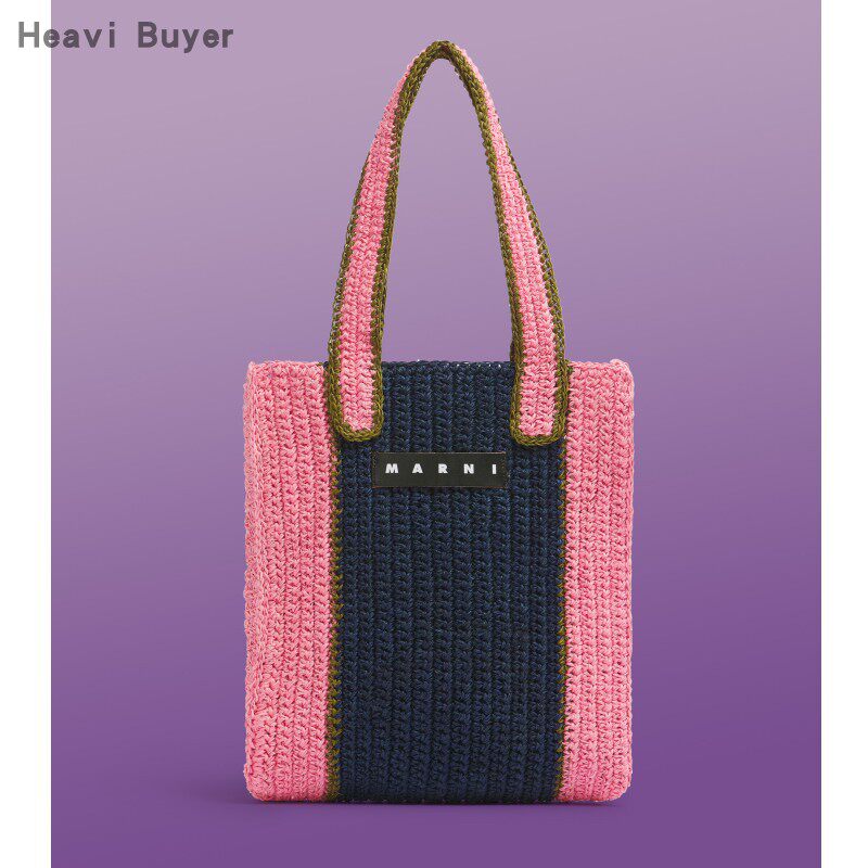 Marni Market 直邮代购 草编镂空拼接色菜篮子托特女包 25春夏