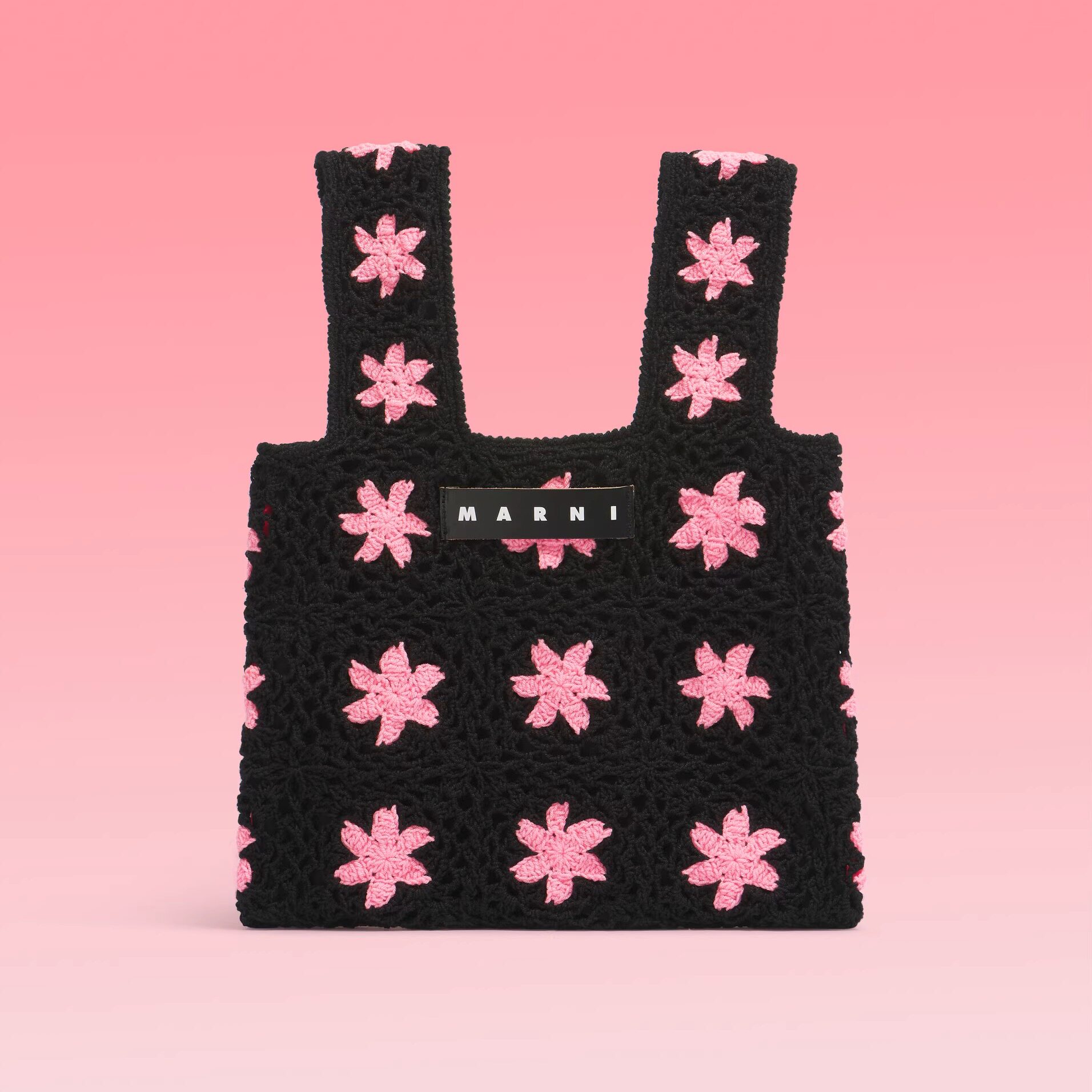 Marni Market 直邮代购 毛线镂空勾针立体花朵渔夫袋女包 25秋冬