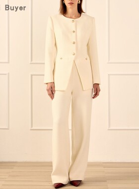 【TT Heavi】直邮代购 聚纤暗压纹直筒通勤长款女西装裤 26春夏