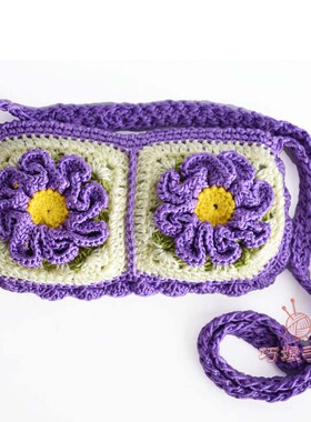 巧娘手工坊复古森系祖母花朵方格手机包 小零钱包斜挎女包