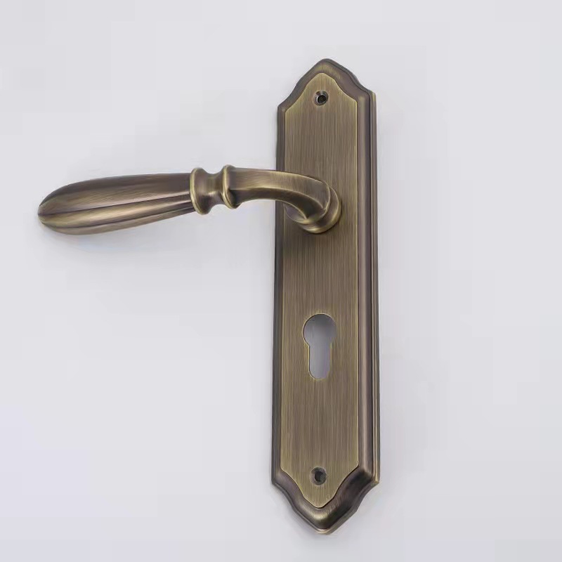 美式家用黑色静音室内卧室房门锁欧式青古铜实木门把手锁58中心距