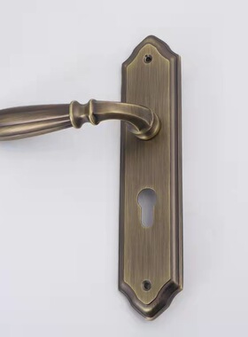 美式家用黑色静音室内卧室房门锁欧式青古铜实木门把手锁58中心距