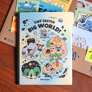 琳榔头 x 阿怪杂杂手工本册B6尺寸手帐素材便签收纳二折页文件夹