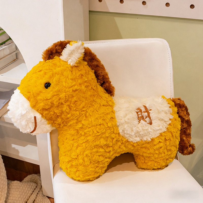 黄金发财哭哭马毛绒玩具可爱马年吉祥物公仔小马抱枕玩偶新年礼物