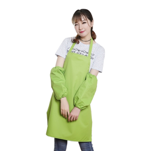 韩版新款无袖白色工作服超市无兜防水围兜围腰美容美甲印定制围裙