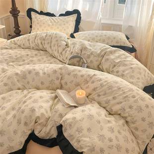 通州区雅佰庭纺织品厂新款春夏法式小清新纯棉四件套全棉床单被套