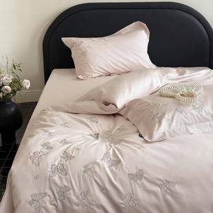 通州区雅佰庭纺织品厂高档轻奢唯美100s新疆长绒棉全棉刺绣四件套