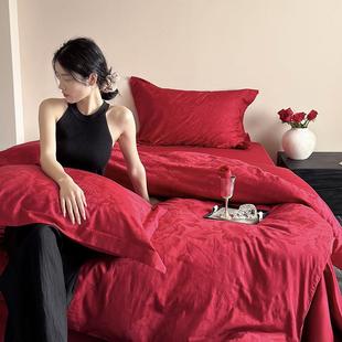 通州区雅佰庭纺织品厂高档时尚100s长绒棉提花婚庆四件套喜庆婚嫁