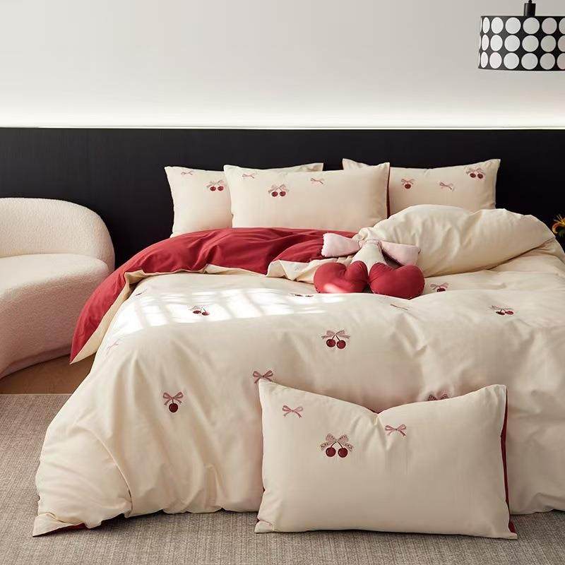 海门区久莎纺织品经营部A类100s长绒棉全棉磨毛刺绣四件套秋冬季