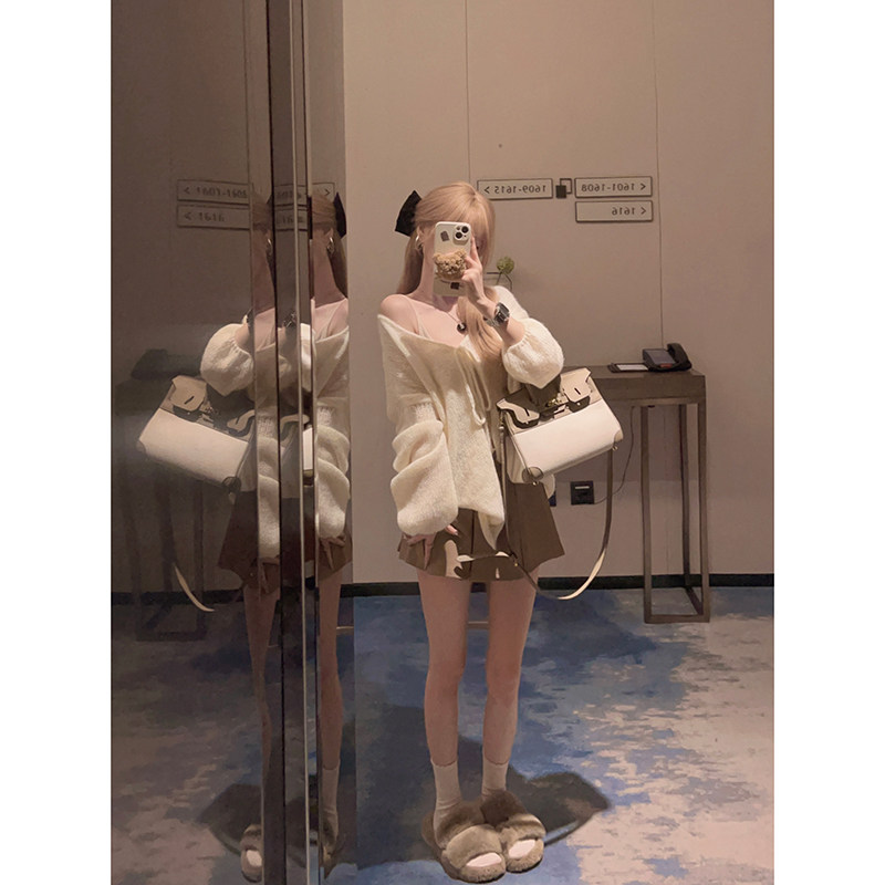 Yukiss【福利清仓5折】【慵懒舒芙蕾温柔针织衫/绑带开衫两件套】,女装/女士精品,毛针织衫,淘宝优惠券,粉丝福利购,淘宝优惠卷