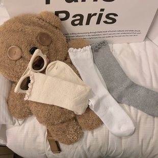 木耳边镂空小棉袜 Yukiss 好搭配 3色入 敲推荐