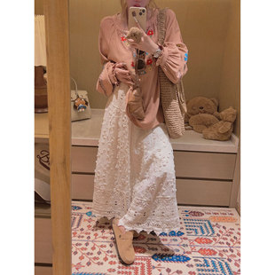 立体刺绣钩花长裙半身裙 三种面料 重工森系 Yukiss