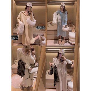 Yukiss【纸片人连衣裙！显瘦/连帽内搭长款针织裙～】