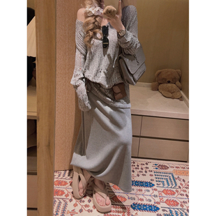 Yukiss【纸片人慵懒裙!砂洗铜氨丝/垂感长裙半身裙】