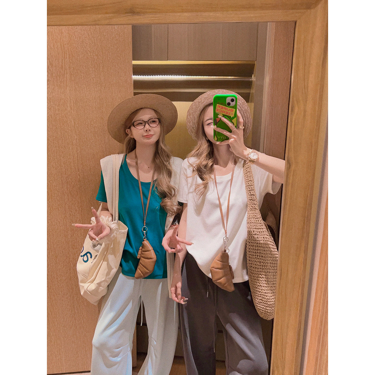 Yukiss【两件返20元】大U领宽松短袖T恤女夏韩系透气百搭打底上衣