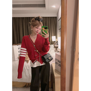 私服～tb风羊毛混纺四条杠针织开衫 Yukiss 显白