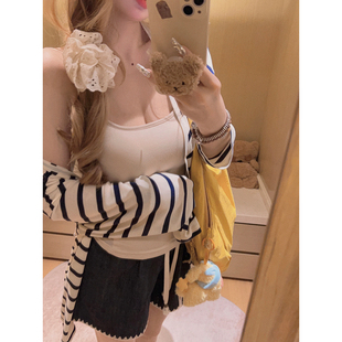 含胸垫莫代尔弹力小背心吊带 3色 巨好穿 Yukiss