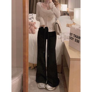 小黑裤 Yukiss 弹力微喇卫裤 巨显瘦 漫画腿神裤