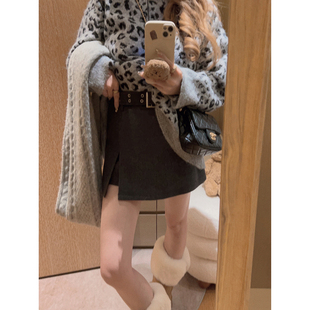 短裙半身裙 Yukiss 加厚羊毛呢裙裤 显腿长 假两件