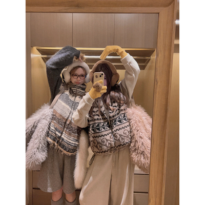 Yukiss【du家内胆版！复古费尔岛羊羔毛绒立领马甲】