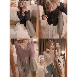 上衣两件套 嗲嗲蕾丝胸垫吊带 叠穿套装 Yukiss