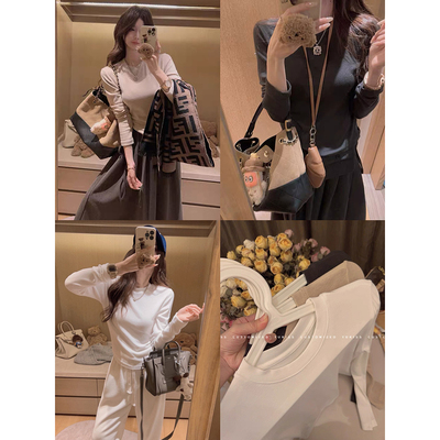 Yukiss【显瘦百搭 软糯磨毛料/长袖打底衫内搭T恤】