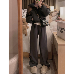 Yukiss480g银狐绒加厚 ～ 小个子软糯加绒阔腿卫裤