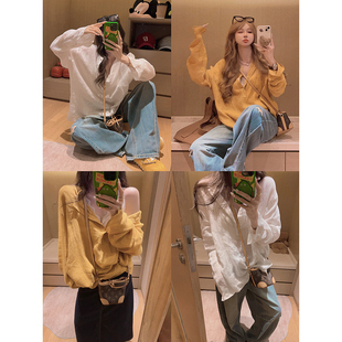 1oo亚麻砂洗 ～ 手感巨软 衬衫 半开领长袖 Yukiss