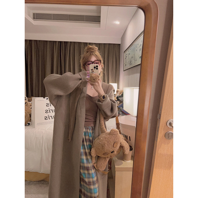 Yukiss时髦感长款厚厚大毛衣外套