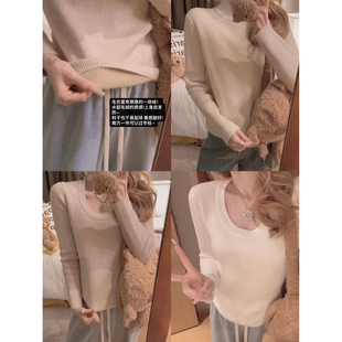 U领水貂绒内里加厚针织衫 加绒半高领 福利清仓5折 Yukiss