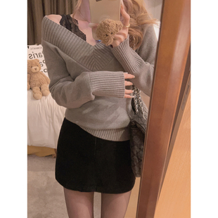 小心机 内搭毛衣 两种穿法 针织衫 V领修身 Yukiss