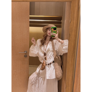 蕾丝边风琴褶衬衫 亚麻棉面料 森系复古感 Yukiss