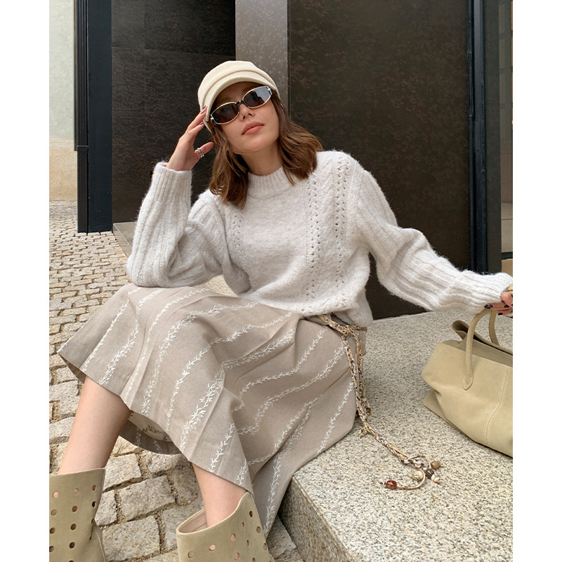UNITYMODE绵羊毛麻花毛衣女秋冬