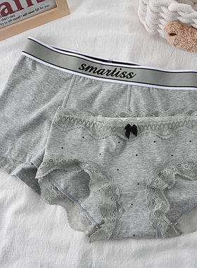 气质灰~情侣内裤纯棉一男一女中腰舒适日系甜美风三角裤2026新款