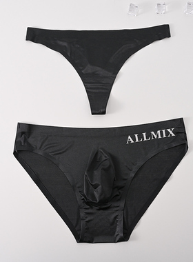 性感纯欲风·情侣内裤冰丝无痕男女一对三角丁字裤2026新款夏季薄