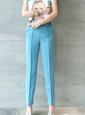 CAN2024夏季新款 直筒显瘦显高长裤女高腰适中百搭出街休闲裤子