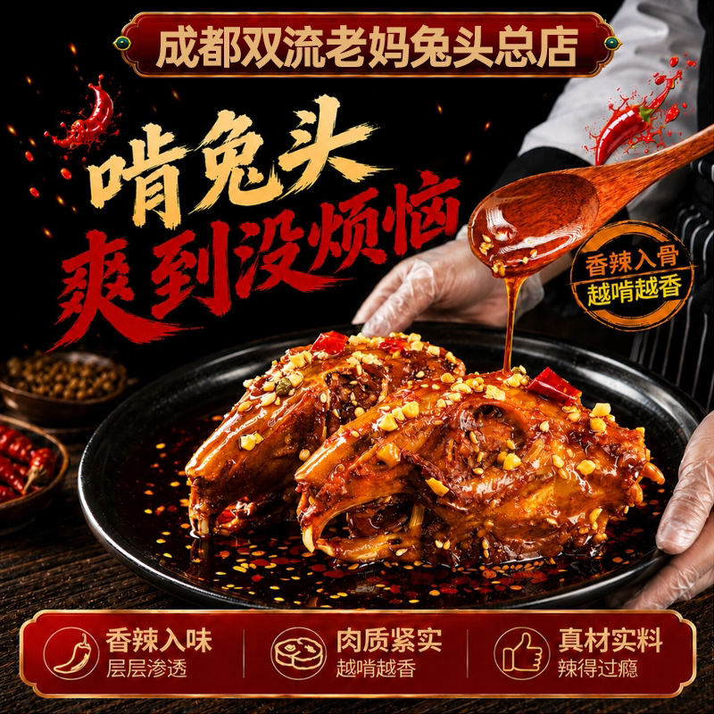 双流老妈兔头旗舰店麻辣兔头零食图片